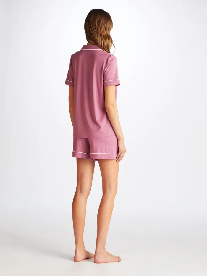 Short Pajamas Women Derek Rose Short Pajamas Lara Micro Modal Stretch Orchid Purple