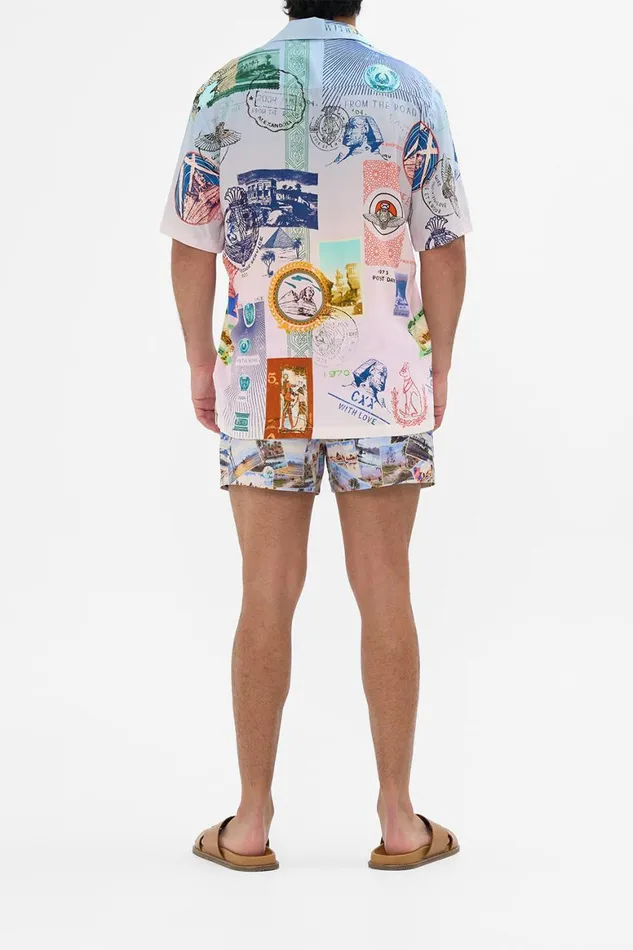 SHORT SLEEVE CAMP COLLARED SHIRT HAUTE PASSPORT Haute Passport Mens Camilla Shirts