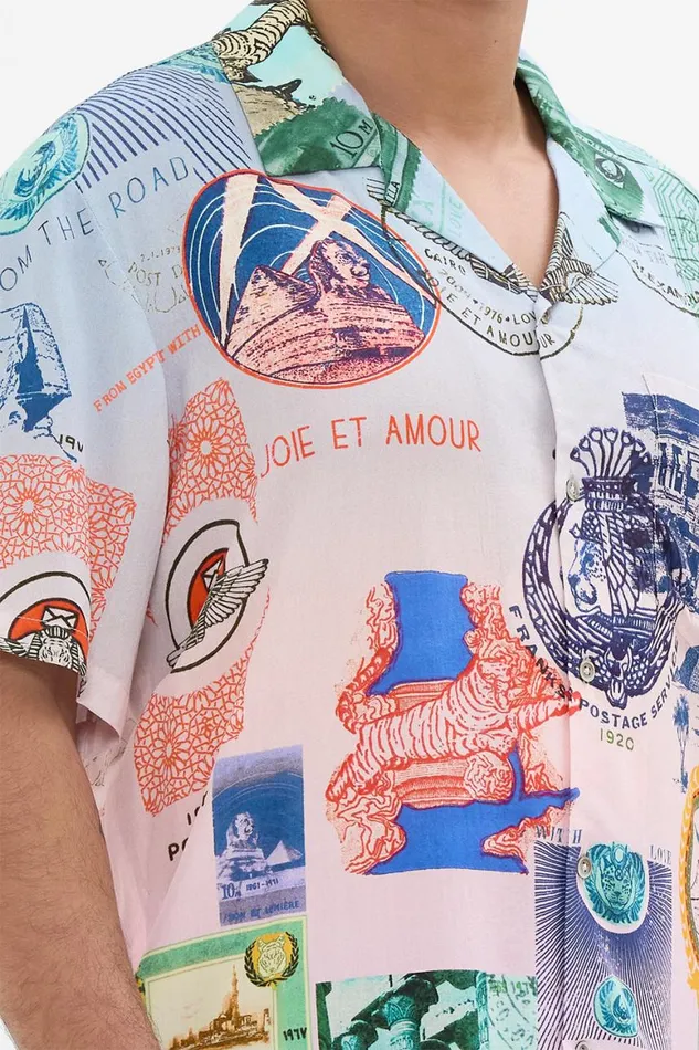 SHORT SLEEVE CAMP COLLARED SHIRT HAUTE PASSPORT Haute Passport Mens Camilla Shirts