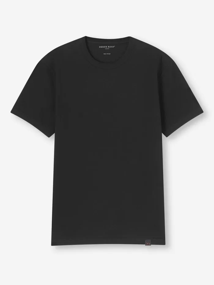 Short Sleeve TShirts Men Derek Rose TShirt Barny Pima Cotton Black