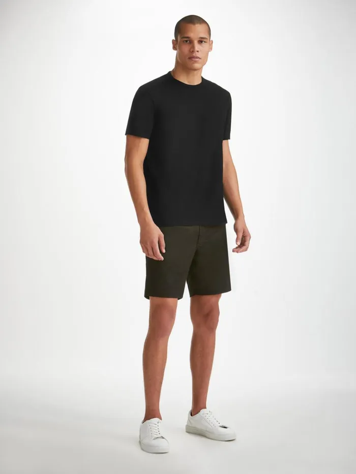Short Sleeve TShirts Men Derek Rose TShirt Barny Pima Cotton Black