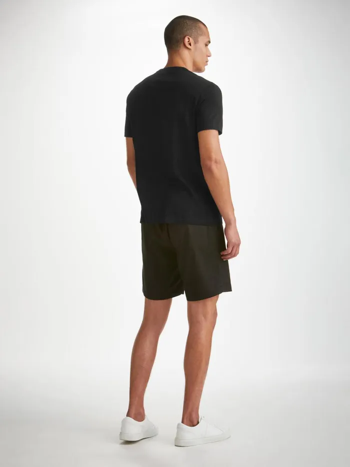 Short Sleeve TShirts Men Derek Rose TShirt Barny Pima Cotton Black