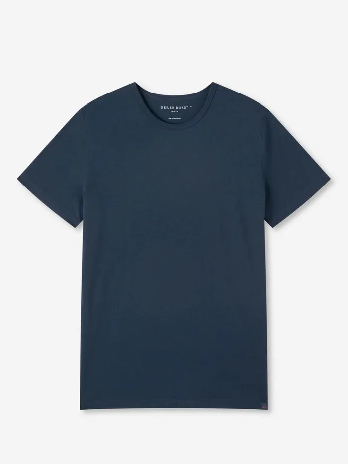 Short Sleeve TShirts Men Derek Rose TShirt Riley Pima Cotton Navy