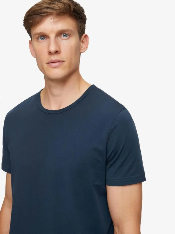 Short Sleeve TShirts Men Derek Rose TShirt Riley Pima Cotton Navy