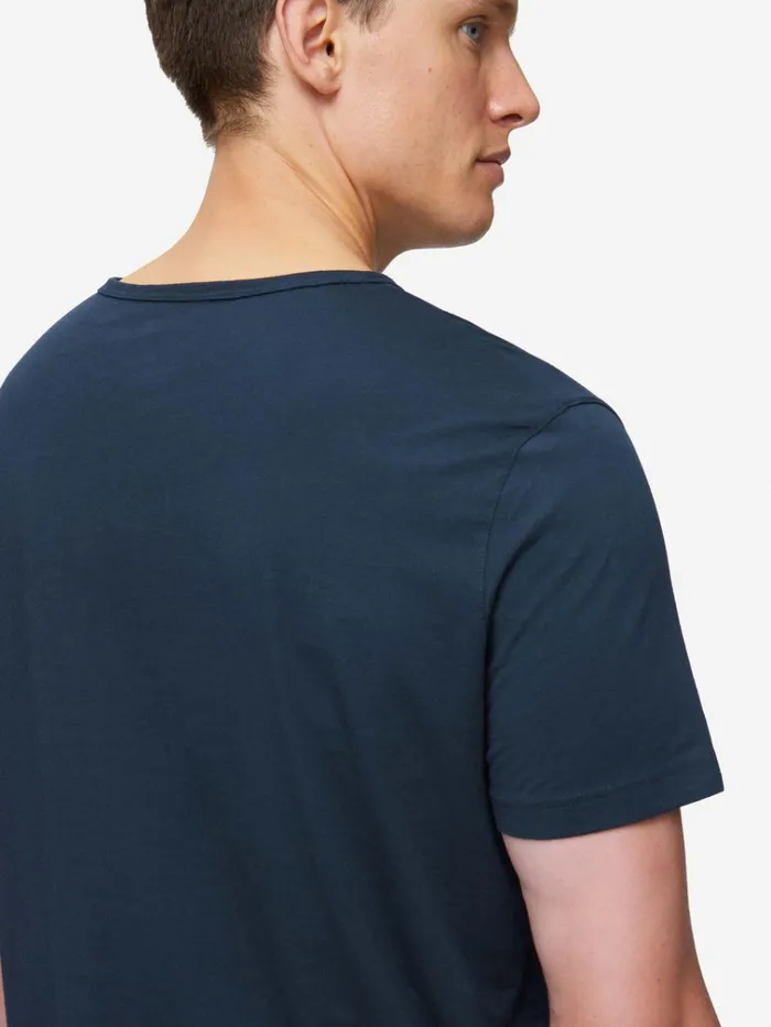 Short Sleeve TShirts Men Derek Rose TShirt Riley Pima Cotton Navy
