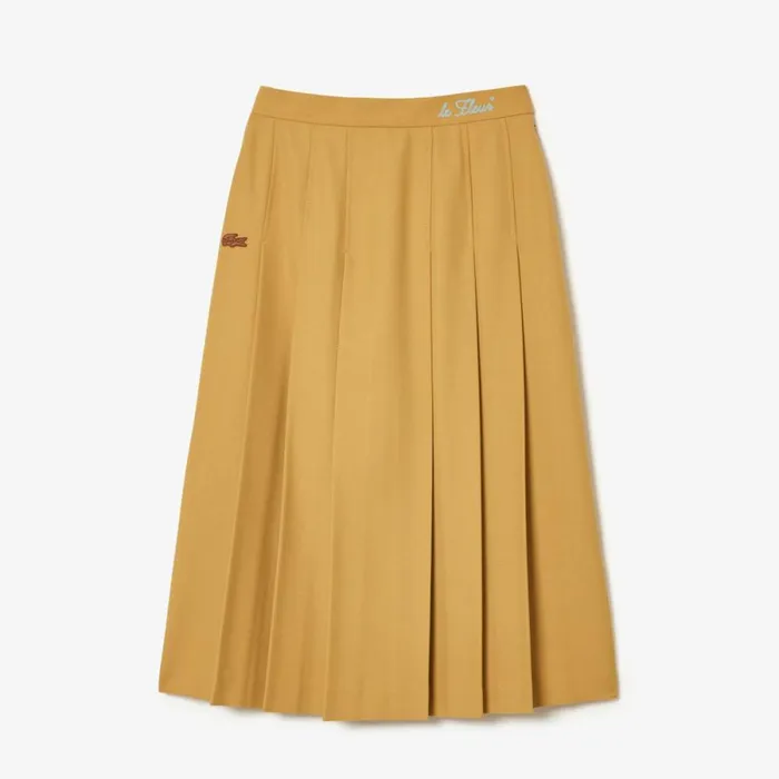 Shorts and Skirts Women Lacoste Lacoste X Le FLEUR Pleated Midi Skirt Yellow Tei