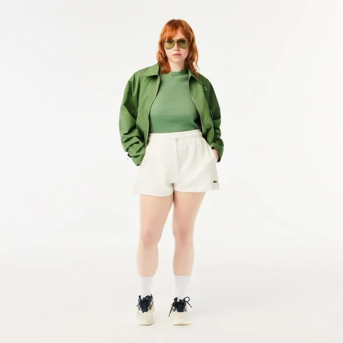 Shorts and Skirts Women Lacoste Womens Organic Cotton Terry Shorts White 70v
