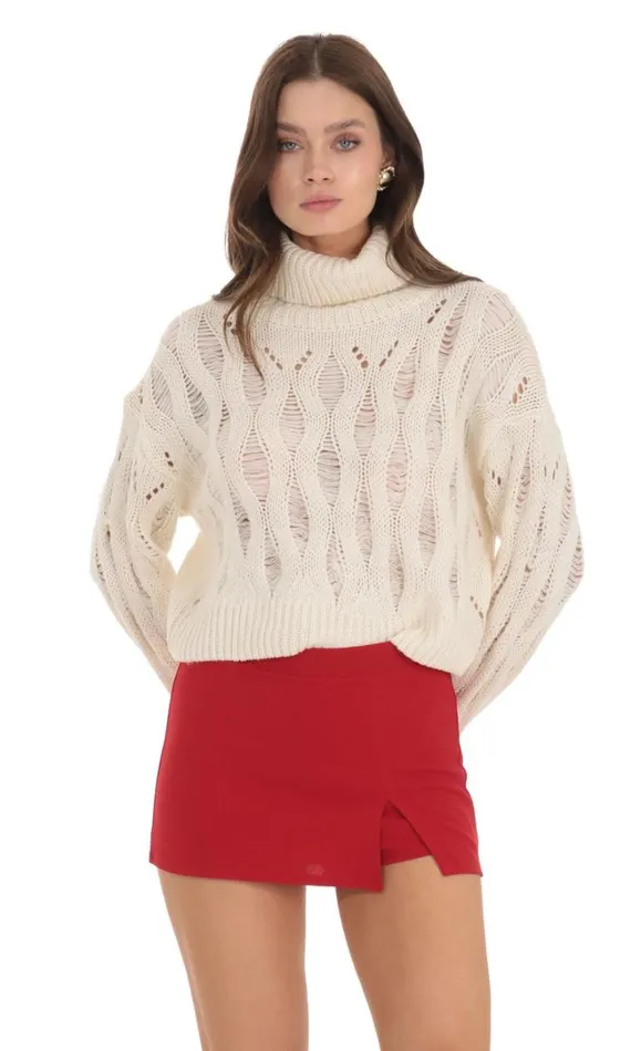 Side Slit Mini Skort Red Women LUCY IN THE SKY Skirts