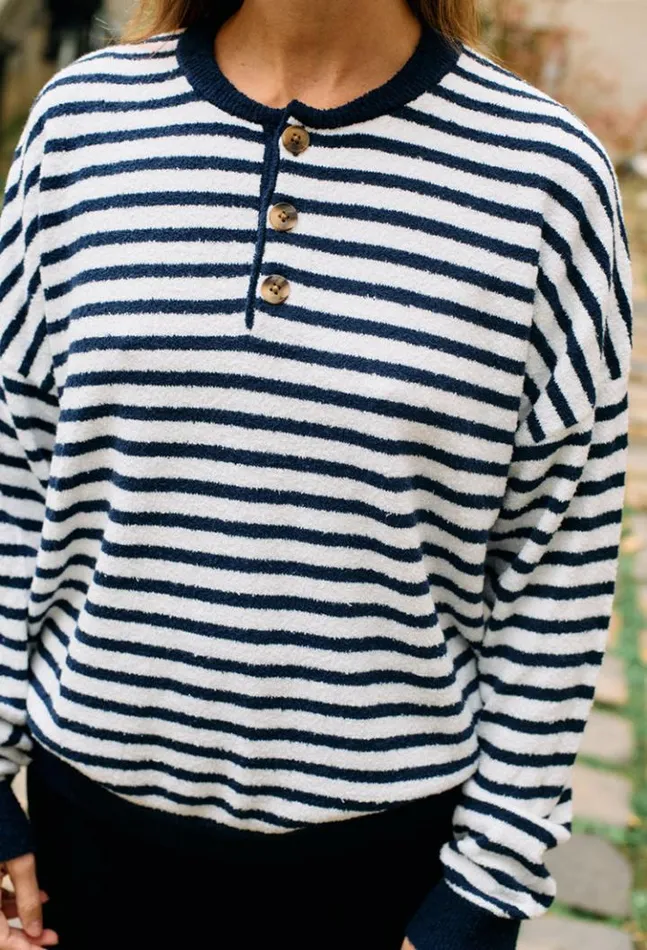 Sidonie Navy White Stripe Pullover PreOrder Women Ciao Lucia Pullovers