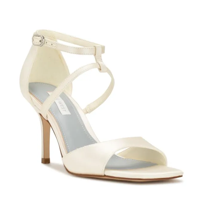 Sighs Heeled Sandals Silver Shimmer Women Nine West Heels Sighs Heeled Sandals Silver Shimmer Women Nine West Heels