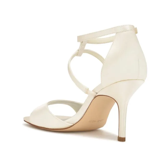 Sighs Heeled Sandals Silver Shimmer Women Nine West Heels Sighs Heeled Sandals Silver Shimmer Women Nine West Heels