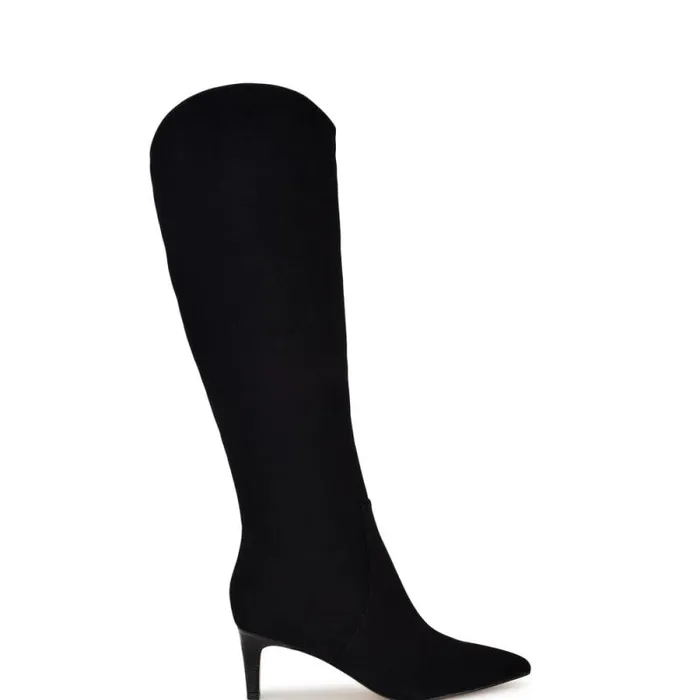 Sirena Heeled Dress Boots Black Suede Women Nine West Heels