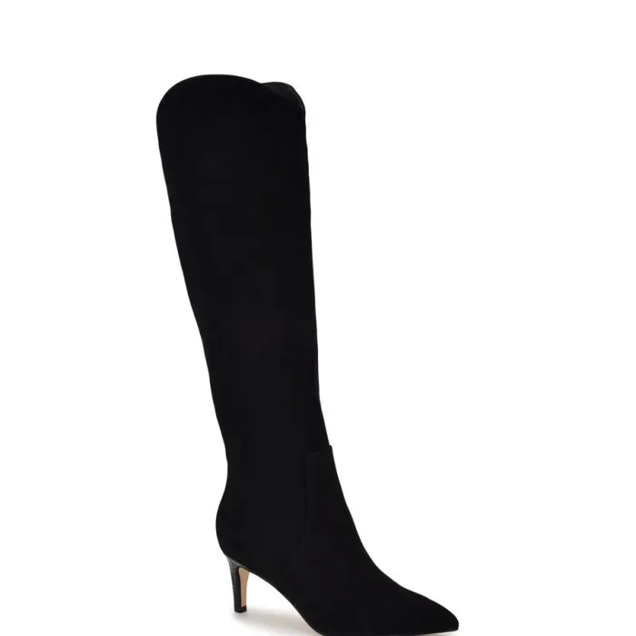 Sirena Heeled Dress Boots Black Suede Women Nine West Heels Sirena Heeled Dress Boots Black Suede Women Nine West Heels