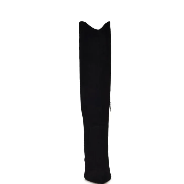 Sirena Heeled Dress Boots Black Suede Women Nine West Heels Sirena Heeled Dress Boots Black Suede Women Nine West Heels