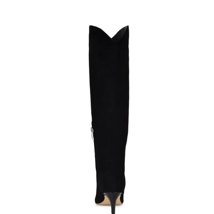 Sirena Heeled Dress Boots Black Suede Women Nine West Heels Sirena Heeled Dress Boots Black Suede Women Nine West Heels