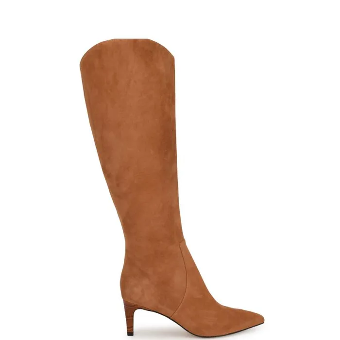 Sirena Heeled Dress Boots Natural Suede Women Nine West Heels