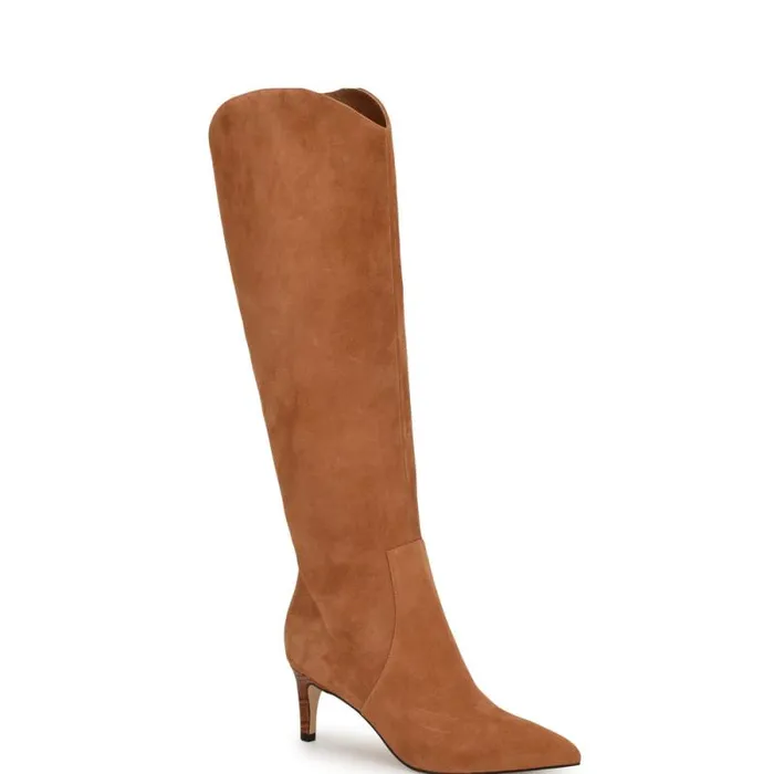 Sirena Heeled Dress Boots Natural Suede Women Nine West Heels Sirena Heeled Dress Boots Natural Suede Women Nine West Heels