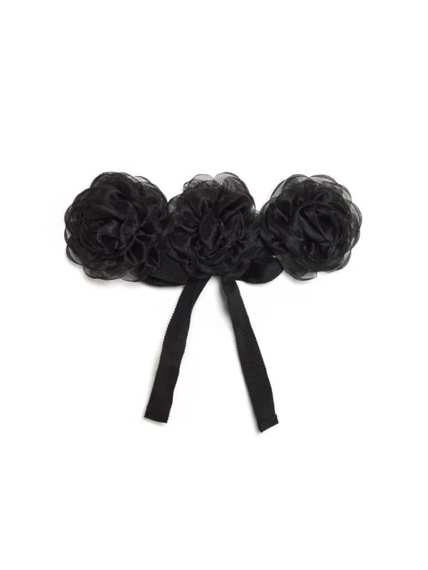 Sister Jane Accessories Womenswear DREAM Estelle Rosette Choker Pitch Black