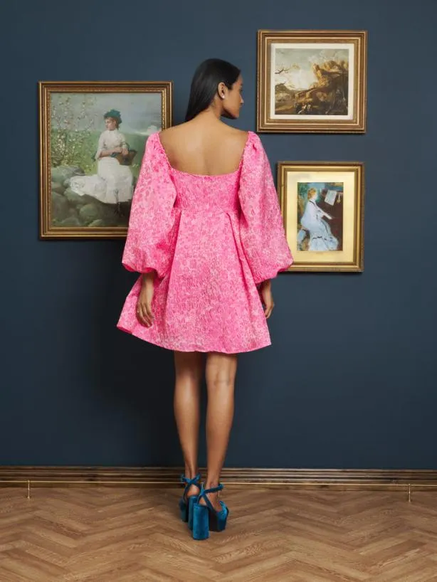 Sister Jane Dresses Womenswear Cindy Jacquard Mini Dress Hot Pink