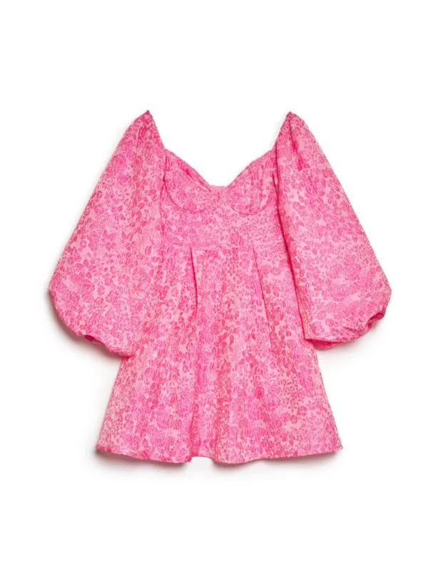 Sister Jane Dresses Womenswear Cindy Jacquard Mini Dress Hot Pink