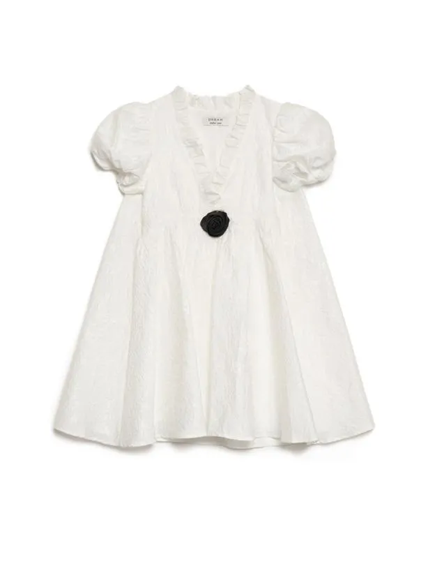 Sister Jane Dresses Womenswear DREAM Lotus Jacquard Mini Dress Pearled White