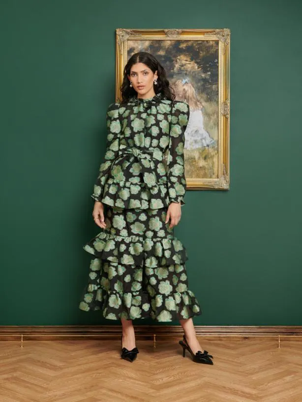 Sister Jane Dresses Womenswear DREAM Wallace Floral Maxi Dress Green Black