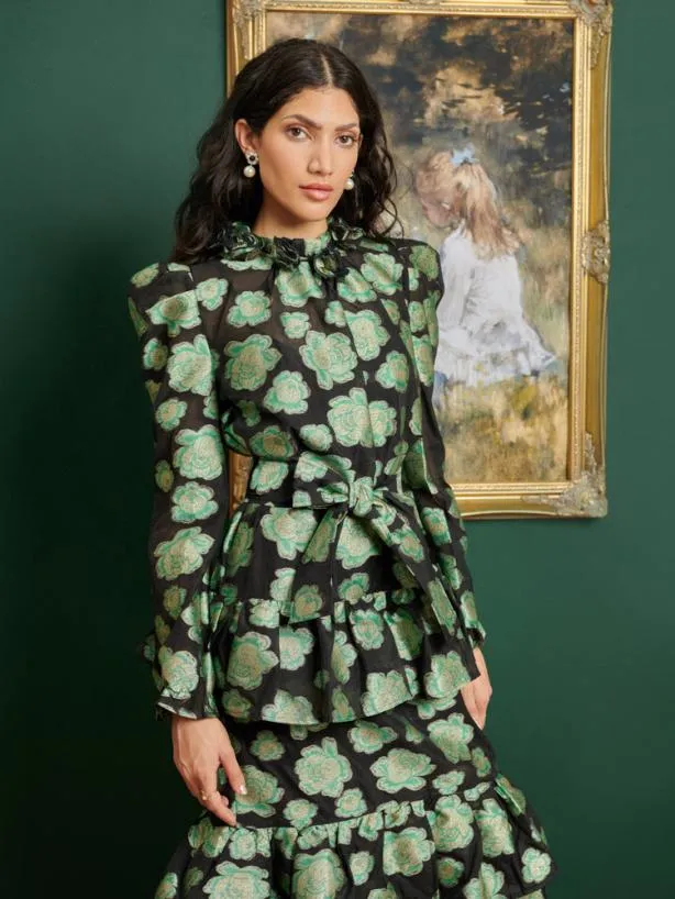 Sister Jane Dresses Womenswear DREAM Wallace Floral Maxi Dress Green Black