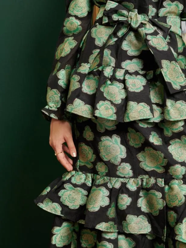 Sister Jane Dresses Womenswear DREAM Wallace Floral Maxi Dress Green Black