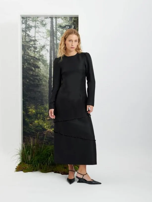Sister Jane Dresses Womenswear Ghospell Tabitha Button Up Midi Dress Coal Black
