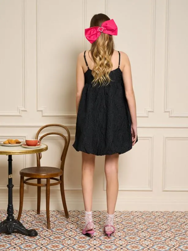 Sister Jane Dresses Womenswear Marie Bow Mini Dress Ink Black
