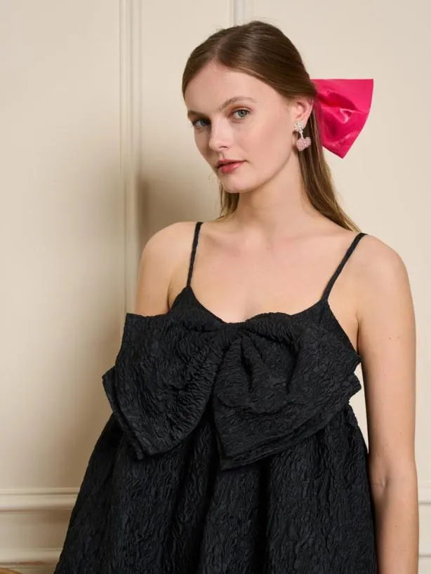 Sister Jane Dresses Womenswear Marie Bow Mini Dress Ink Black