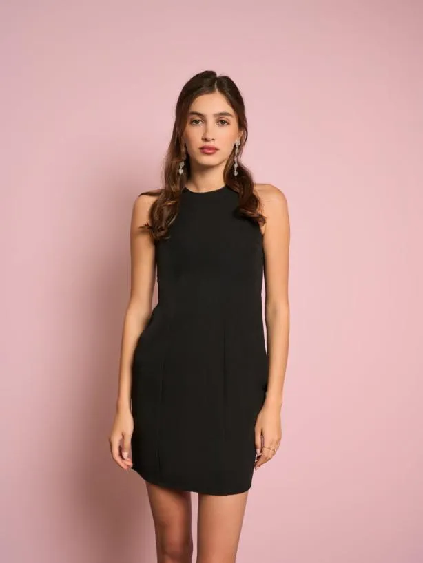 Sister Jane Dresses Womenswear Palace Fitted Mini Dress Coal Black