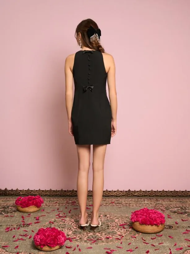 Sister Jane Dresses Womenswear Palace Fitted Mini Dress Coal Black