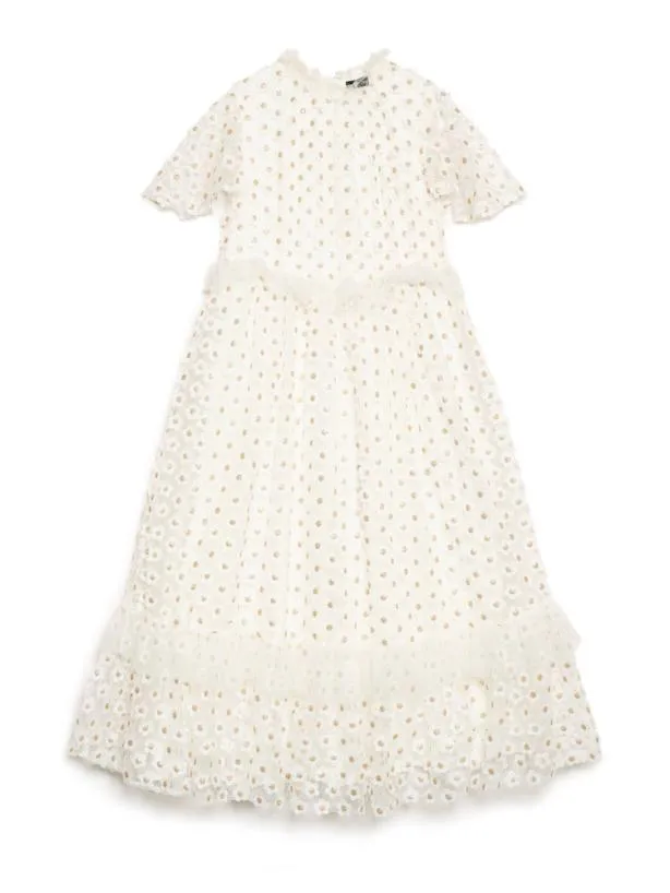 Sister Jane Dresses Womenswear Peace Daisy Tulle Dress Pearled Ivory