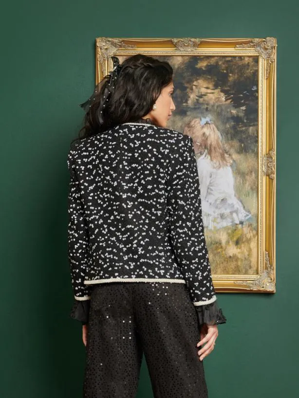 Sister Jane Jackets Womenswear DREAM Renoir Embellished Tweed Jacket Sparkling Black