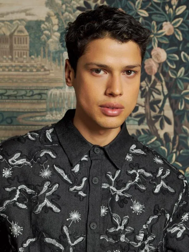 Sister Jane Shirts Menswear Honeycomb Denim Over Shirt Graphite