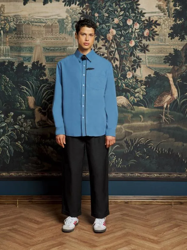 Sister Jane Shirts Menswear Penny Flower Shirt Peacock Blue
