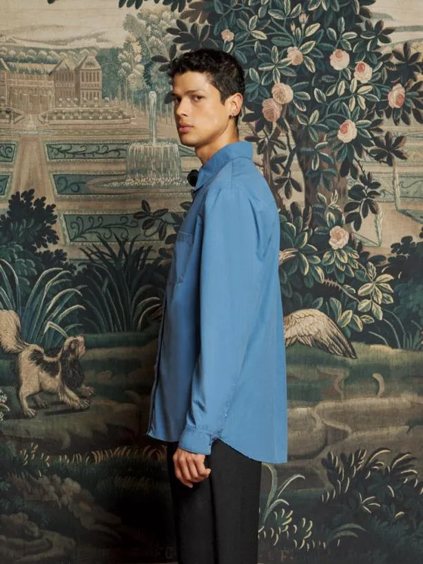 Sister Jane Shirts Menswear Penny Flower Shirt Peacock Blue