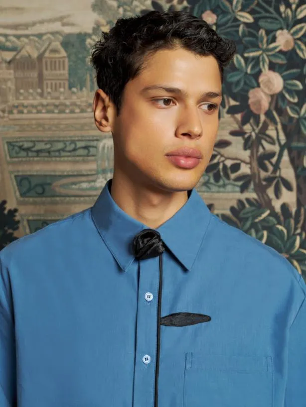 Sister Jane Shirts Menswear Penny Flower Shirt Peacock Blue