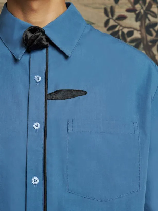 Sister Jane Shirts Menswear Penny Flower Shirt Peacock Blue