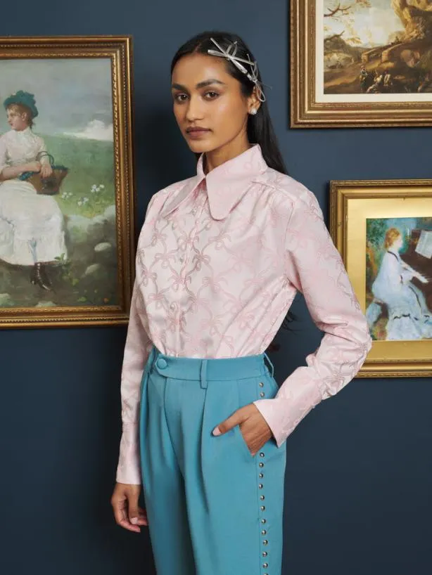 Sister Jane Tops Womenswear Antique Bow Shirt Pale Pink