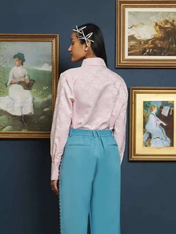 Sister Jane Tops Womenswear Antique Bow Shirt Pale Pink
