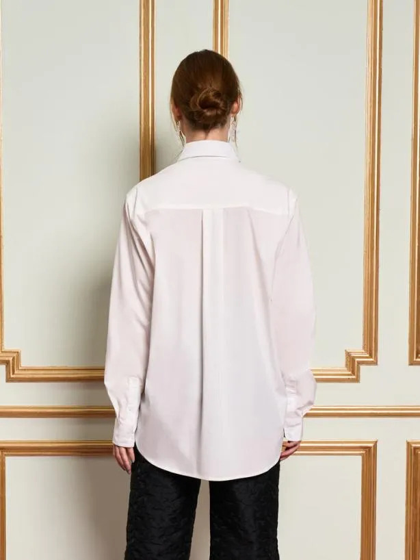 Sister Jane Tops Womenswear DREAM Chantilly Embelished Shirt Pearl White