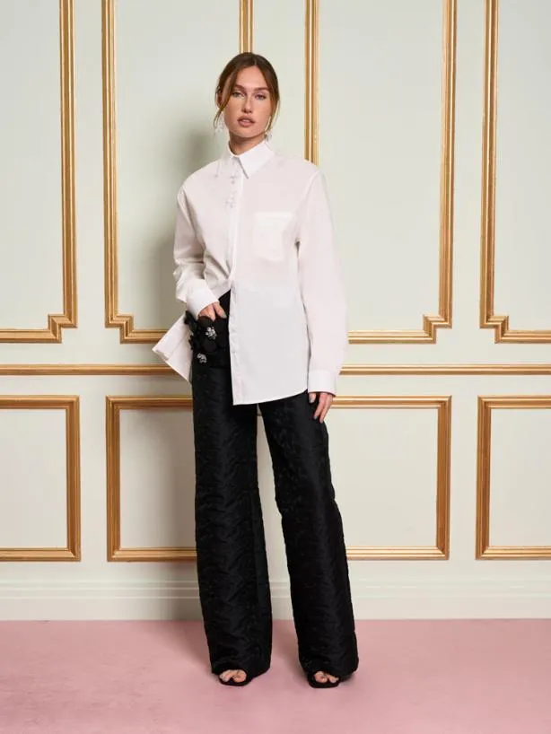 Sister Jane Tops Womenswear DREAM Chantilly Embelished Shirt Pearl White