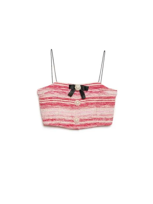 Sister Jane Tops Womenswear DREAM Harp Boucle Cami Top Ruby Red