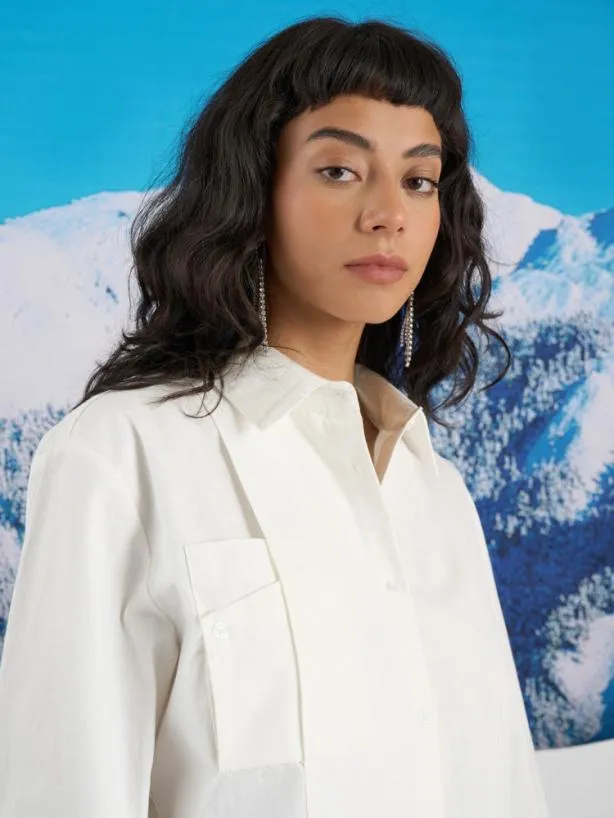 Sister Jane Tops Womenswear Ghospell Biana Pocket Shirt White