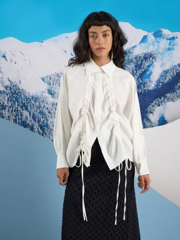Sister Jane Tops Womenswear Ghospell Delphi Drawstring Shirt White