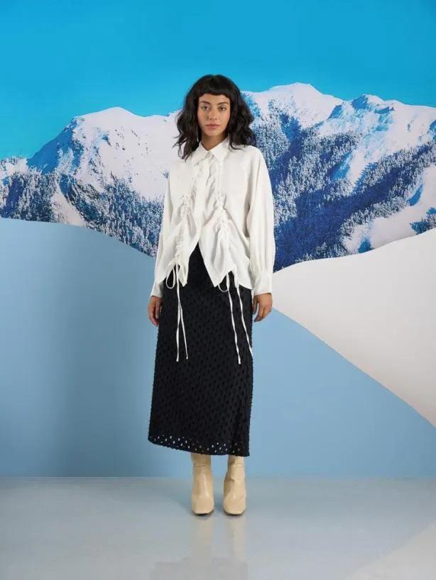 Sister Jane Tops Womenswear Ghospell Delphi Drawstring Shirt White