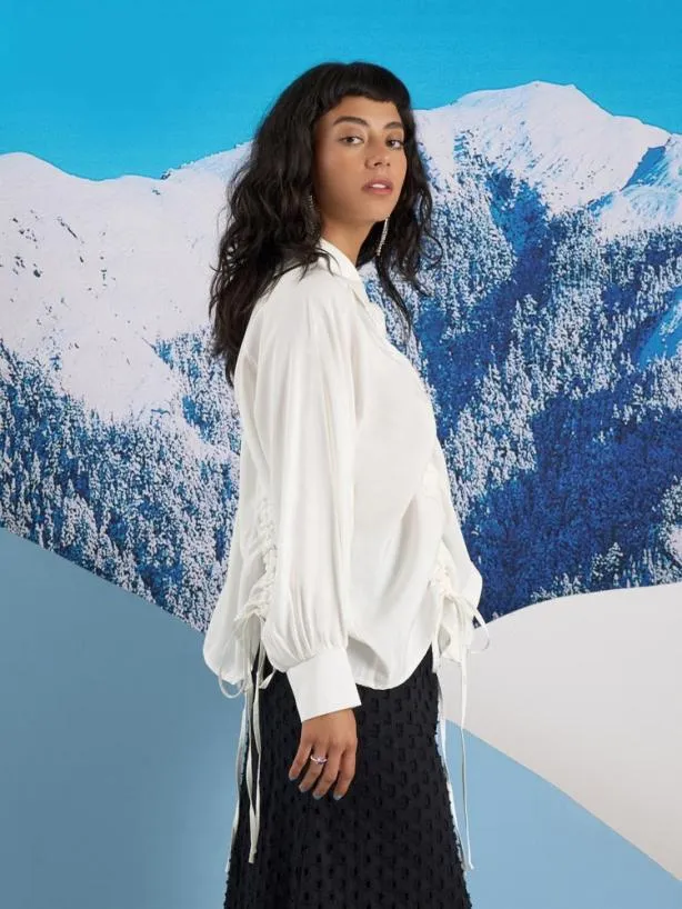 Sister Jane Tops Womenswear Ghospell Delphi Drawstring Shirt White