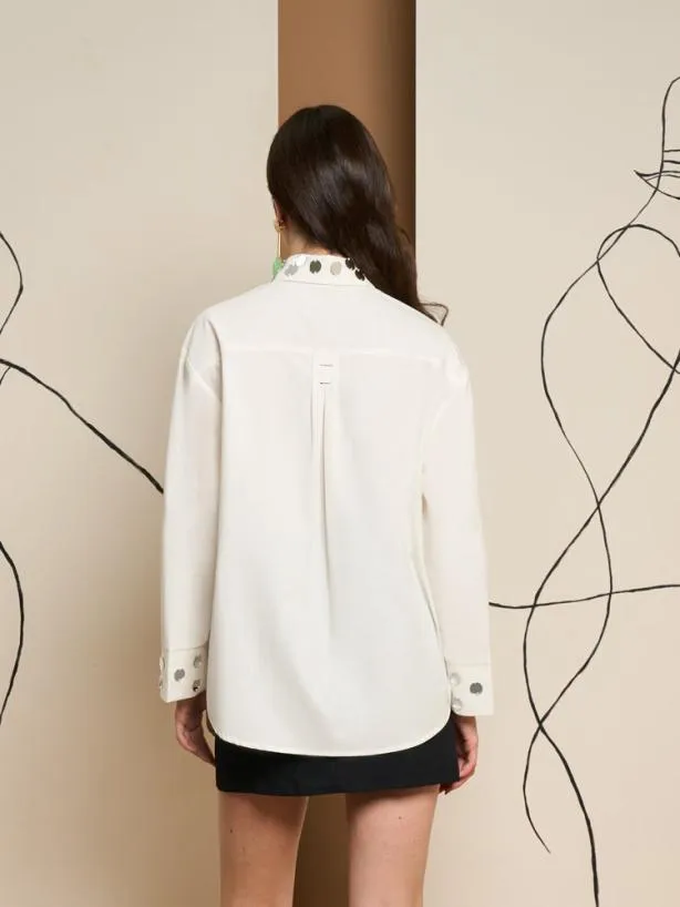 Sister Jane Tops Womenswear Ghospell Tabi Mirror Shirt Pearled White